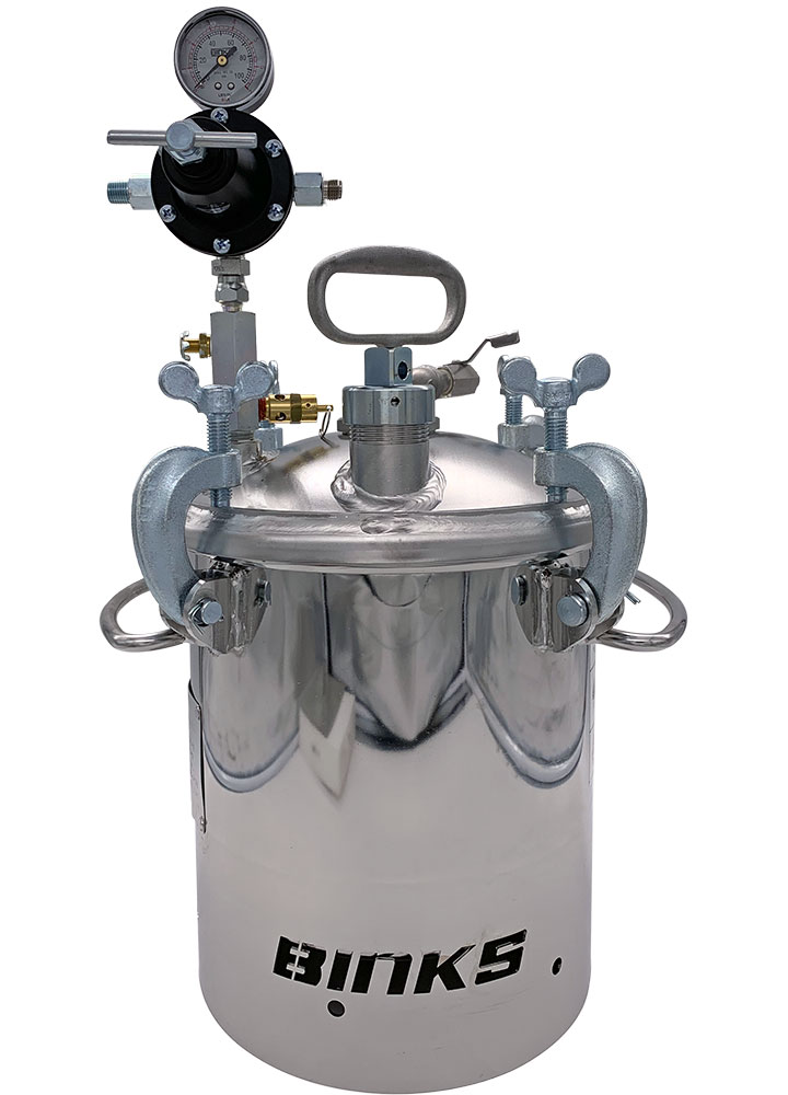 BINKS STAINLESS STEEL TANK ASS&#39;Y 2 GALLON NON-AGITATED 1