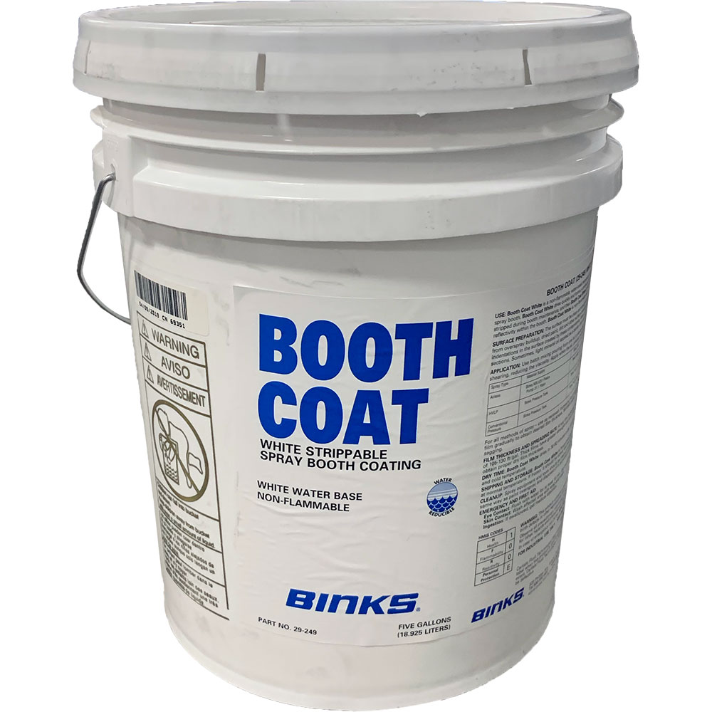 BINKS STRIPPABLE BOOTH COAT,  WHITE, 5 GALLON