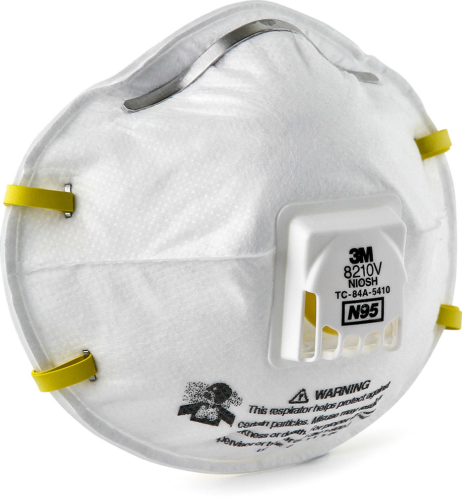 3M PARTICULATE RESPIRATOR
8210V, NOSE CLIP, WITH
EXHALATION VALVE, N95
10EA/BOX, 8 BOX/CASE